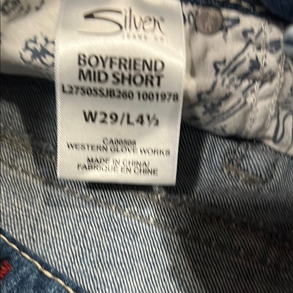 Sliver Boyfriend classics Blue Denim Women's Shorts - Picture 2 of 4